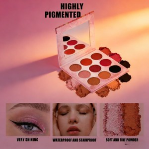 Palette carrée transparente noire 12 couleurs, poudre pressée illuminateur, logo personnalisé, <span class=keywords><strong>bronzer</strong></span>, illuminateur, maquillage privé - Product Image 4