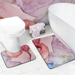 Alfombrillas de Baño con Patrón Abstracto de Tierra de Diatomeas, Juego de 2 Piezas Antideslizantes para Baño - Product Image 1
