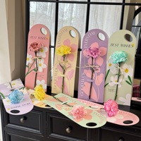 Support de fleur à tige unique avec poignée pour carte de vœux, idéal pour les bouquets de fleurs fraîches ou séchées, parfait pour les cadeaux d'anniversaire ou la fête des Mères