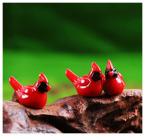 Figurines en résine miniatures de petits oiseaux rouges mignons de dessin animé, breloques pour enfants, vente en gros pour la décoration de la maison, du <span class=keywords><strong>jardin</strong></span> féerique et de l'aquarium - Product Image 5