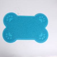 Tapis de Nourrissage pour Animaux de Compagnie en PVC Souple Imperméable et Durable, Antidérapant, Écologique, en Forme d'Os, pour Chats et Chiens