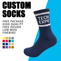 Chaussettes de sport unisexes personnalisées, chaussettes de sport à logo personnalisé, chaussettes de sport durables, chaussettes à rayures