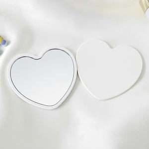 Miroir de poche miniature personnalisé avec logo, forme de cœur noir, miroir cosmétique féminin personnalisé - Product Image 5