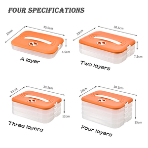 Stackable bánh bao trong suốt hộp lưu trữ cho tủ đông đa chức năng tủ lạnh tổ chức với xử lý - Product Image 6