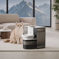 Fontaine à eau automatique pour chat, sans fil, double réservoir, distributeur intelligent pour animaux de compagnie, chauffage à température constante, distribution programmée à distance, pour la maison