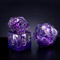 Dés multi-faces en résine pour D&D, Donjons et Dragons, jeu de table de groupe, Cthulhu, coquille de conque transfrontalière, couleur, angle droit, lot de 7 pièces