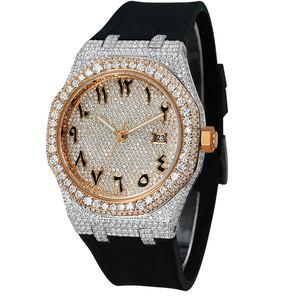 Reloj de Diamantes Hip Hop con Bisel Cuadrado, Reloj de Moissanita VVS, Correa Personalizada, Logotipo con Incrustaciones de Diamantes, Reloj para Hombre, ODM - Product Image 4