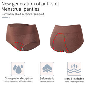 Mutandine Mestruali a Vita Alta Traspiranti a 3 Strati, Slip per il Ciclo Femminile Taglie Forti - Product Image 5