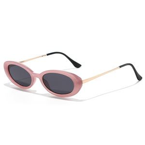 Logo Custom 2026 Vintage Men Women Jelly Color <b>Small</b> <b>Frame</b> Oval Sun Glasses UV400 Metal Legs Cat Eye <b>Sunglasses</b> - Product Image 1
