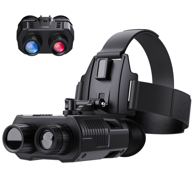 New NV8000 3D Head Mounted Dual Screen 4k Long Range Outdoor Stereo Night Vision Camera Module for Camping