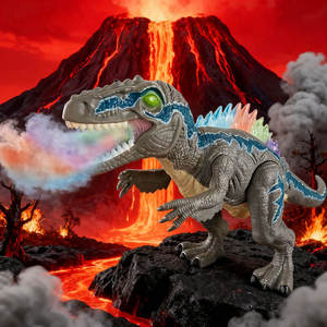 Jouets de dinosaures Velociraptor RC avec pulvérisation de brume de 7 couleurs, lumières LED doubles, mouvements interactifs complets, cadeau pour enfants - Product Image 2