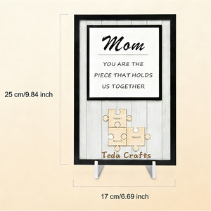 Panneau de table en bois personnalisé pour la fête des mères, puzzle avec nom, <span class=keywords><strong>cadeau</strong></span> pour maman - Product Image 3