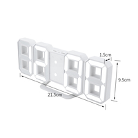 Horloge murale LED Or coquille Réveils numériques Affichage 3 niveaux de luminosité Montres Veilleuse Snooze Home Office 3d Horloge murale