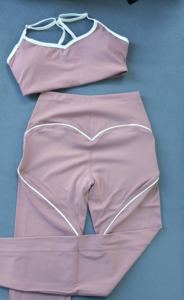 Completo da Yoga da <span class=keywords><strong>Donna</strong></span> <span class=keywords><strong>con</strong></span> Logo Personalizzato a Vita Alta Effetto Push-Up sui Glutei Aderente e Snellente per Fitness Allenamento e Corsa Leggings Sportivi - Product Image 6