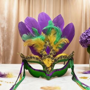 Masque de carnaval paon en plastique demi-visage avec jupe et couvre-visage et yeux pour mascarade et spectacles sur scène DIY 40cm - Product Image 4