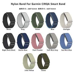 สายรัดข้อมือไนลอนแบบเปลี่ยนได้สำหรับ Garmin CIRQA ดีไซน์แบบซ้อนทับพร้อมหัวเข็มขัดโลหะแบบเคลื่อนย้ายได้ สายรัดต้นแขน - Product Image 6