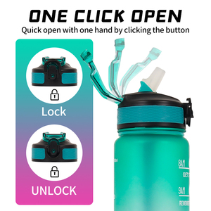 Bouteille d'eau en plastique de motivation de 1000ml pour enfants sans Bpa avec logo personnalisé pour le sport en plein air et la salle de sport - Product Image 3
