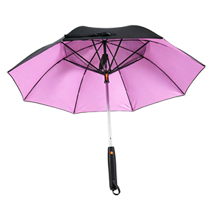 Sombrilla con ventilador y rociador de agua, portátil, recargable, parasol refrescante con niebla, para playa, viajes, golf y actividades al aire libre. - Product Image 1
