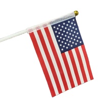 Drapeau à main en plastique pas cher, drapeaux américains imprimés en polyester, petits drapeaux flottants 6x9 pour tous les pays, drapeaux en bois, mini drapeaux de football