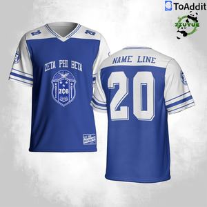 Спортивная одежда NFL, Синяя Женская одежда для сценических выступлений, синяя футболка Zeta Phi Beta, платье, футболка, Топы, Джерси - Product Image 4