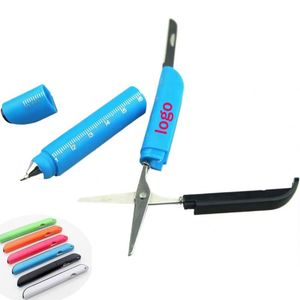 Stylo Bille Multifonction Portable avec Outil de Signature, Échelle, Matériau Plastique, Impression de Logo Personnalisable et Ciseaux - Product Image 1