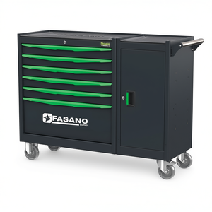 Gabinete de herramientas rodante Fasano Tools con 6 cajones, puerta con cerradura y ruedas para reparación de automóviles - Product Image 2