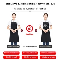 Vente en gros de tabliers à bretelles sans manches avec logo personnalisé vêtements de travail pour cuisine coréenne en coton/polyester imperméable à l'huile