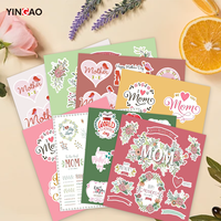 Pegatinas Personalizadas con Corte Kiss Cut, Hoja de Pegatinas con Temática del Día de la Madre para Regalos, Sobres, Tarjetas de Felicitación, Decoración, Pegatinas de Vinilo Impermeables