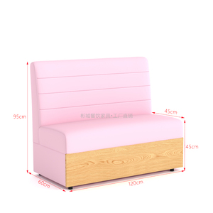 Sistema di panche avvolgenti personalizzato per negozi di tè, con sedute a cabina, in tessuto blu brillante, ideale per caffè giovanili e sale da tè - Product Image 6