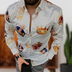 Luxury Printed Men Spring Long Sleeve Slim Casual Streetwear Social <strong>Party</strong> Clothes Fashion Long Sleeve Collar <strong>Shirt</strong> Men - Product Image 6