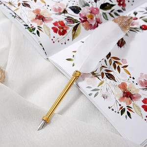 Pulpen Kaligrafi Vintage Klasik Putih, Set Hadiah, Pena Bulu Palsu, Pena Latihan Kaligrafi Eropa, Pena Quill Vintage Murah - Product Image 2