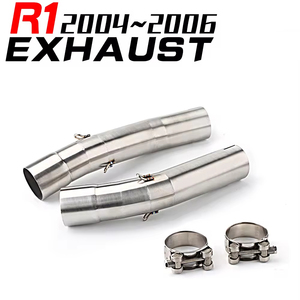 Pot d'échappement Slip-on pour Yamaha <span class=keywords><strong>YZF</strong></span>-R1 2004 2005 2006 2007 2008 2009 2010 <span class=keywords><strong>2011</strong></span> 2012 2013 2014, avec tube de liaison intermédiaire pour moto - Product Image 1