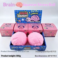 Balle de gel anti-stress géante de 10 cm en forme de cerveau, à rebond rapide, jouet de décompression pour farces, en caoutchouc, emballée en boîte, pour les ventes transfrontalières