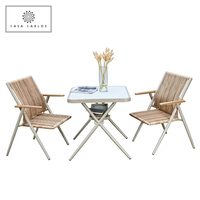 Table basse d'extérieur compacte en alliage d'aluminium pour balcon, idéale pour l'aménagement des espaces de loisirs dans la maison, la chambre, l'appartement, la cour ou la terrasse