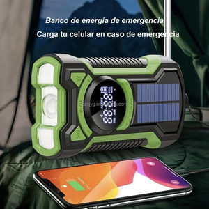 Radio AM/FM portable rechargeable d'urgence, solaire, <span class=keywords><strong>à</strong></span> <span class=keywords><strong>manivelle</strong></span>, <span class=keywords><strong>chargeur</strong></span> de téléphone <span class=keywords><strong>USB</strong></span>, 5000 mAh, haut-parleur sans fil, radio numérique - Product Image 3
