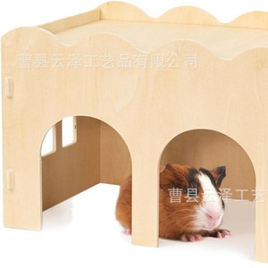บ้านของเล่นไม้สำหรับแฮมสเตอร์แบบข้ามพรมแดน, บ้านหลบซ่อนสำหรับแฮมสเตอร์สีทอง, ของเล่นไม้ตกแต่งกรงแฮมสเตอร์แบบเรียบง่าย - Product Image 3