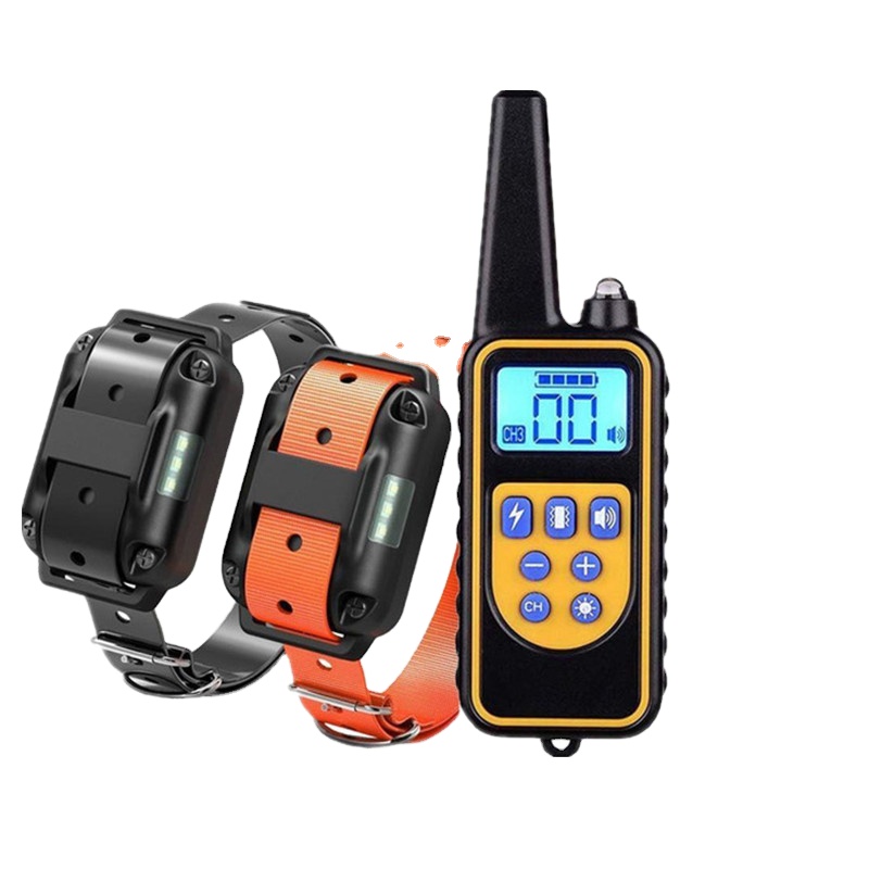 800m elektrisches Hunde trainings halsband mit Shock Vibration Sound Wasserdichte Haustier fernbedienung Wiederauf lad bares Trainings hunde halsband