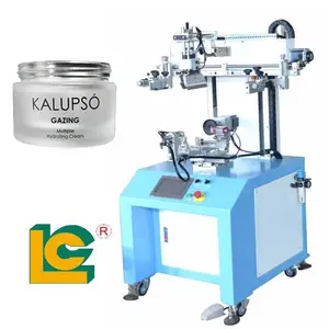 LC Hot Sell Cylindrical Color Sensor Screen Printing Machine Semi Automatic Perfume Glass Bottle Printing Machine On Soda Bottle