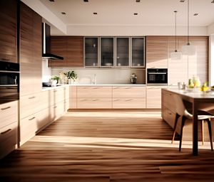 خزائن مطبخ ملونة خشبية كاملة بتصاميم حديثة عالية الجودة من الشركة المصنعة مع خزانة تلفزيون - Product Image 2