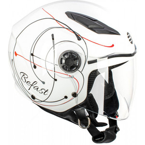 Casco de jet infantil Befast Flipper III Blanco Rojo Negro S - Product Image 3