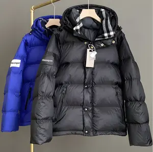 निविड़ अंधकार सांस Windproof Puffer जैकेट पुरुषों वियोज्य हूडि गर्म नीचे जैकेट उच्च अंत ब्रांड नीचे Puffer जैकेट