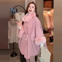 Manteau d'hiver Vintage en fausse fourrure de lapin pour femme