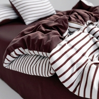 Ensemble de literie 4 pièces en coton 100% - Vente en gros - Design minimaliste - Couleur unie - Rayures - Utilisation toute saison