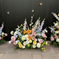 Centre de table de mariage moderne de luxe en soie toucher réel, amovible, pour allée, banc, chaise, arrangement floral, pelouse, église, banquet