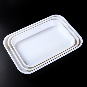 Ustom-platos rectangulares de <span class=keywords><strong>melamina</strong></span> blanca, bandejas de cena para restaurante, hotel y uso doméstico - Product Image 3