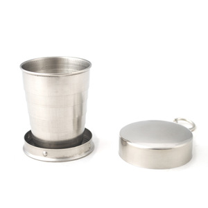 Stainless Steel Telescopic Folding Cup 2.5oz Collapsible Portable Travel Wash Cup For Outdoor Use - Product Image 3