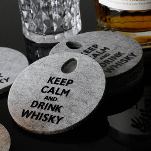 Custom LOGO British Whisky Felt Coasters Bar Western Restaurant Coffee Spirits European Style Cup Tableware