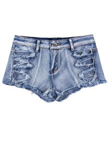 Moda Sexy corto Mujer playa Jeans pantalones cortos rasgados verano Denim agujero cintura inferior bajo versátil Slim Fit Pantalones mujer ropa - Product Image 5