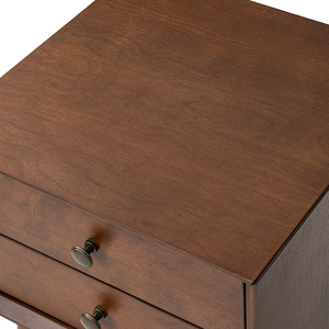 Nightstand With 2 <b>Drawers</b> Walnut Wood Storage <b>Side</b> <b>Table</b> For Bedroom - Product Image 4
