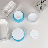 Emballage cosmétique vide de luxe personnalisé avec logo, 1 oz, 30 g, contenants pour gommage corporel, pot en plastique bleu acrylique, pots pour crème corporelle avec couvercle